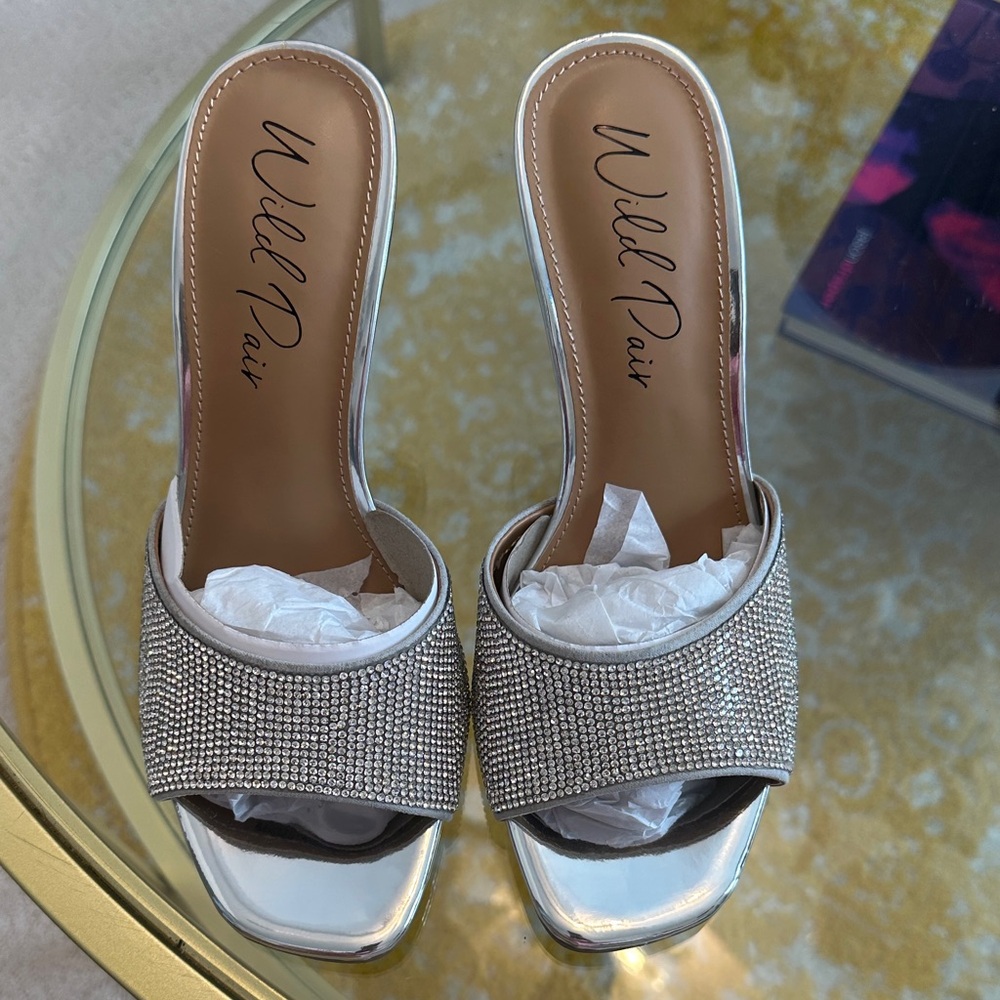 Wild Pair Silver Embellished Heels